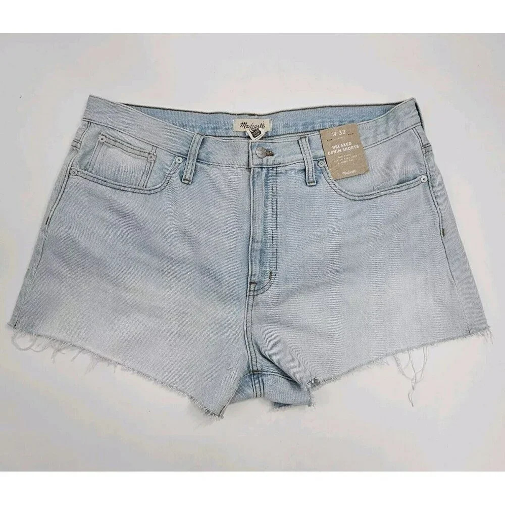 Madewell Relaxed Denim Shorts in Essen Wash ND178 Size 32 NWT